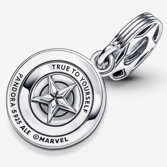 Authentic NEW Pandora The Avengers Captain America Shield Dangle Charm - Picture 6 of 8